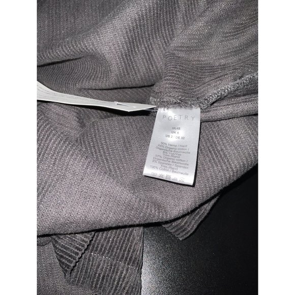 POETRY Corduroy Hemp Cotton Pull On Skirt NWT in Charcoal Grey sz. 2 - Picture 7 of 7